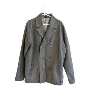 Oakley men’s gray pea coat Large